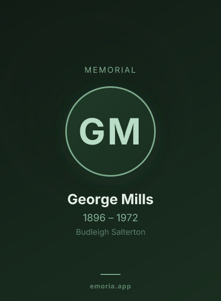 Memorial portrait of George Mills
