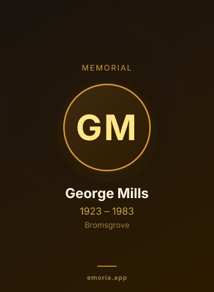 Memorial portrait of George Mills