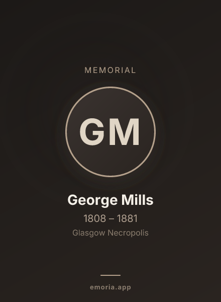 Memorial portrait of George Mills