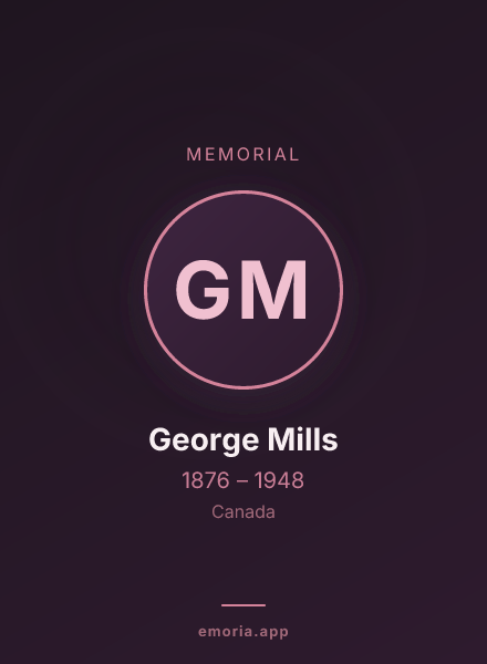 Memorial portrait of George Mills