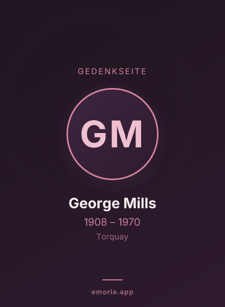 Gedenkportrait von George Mills