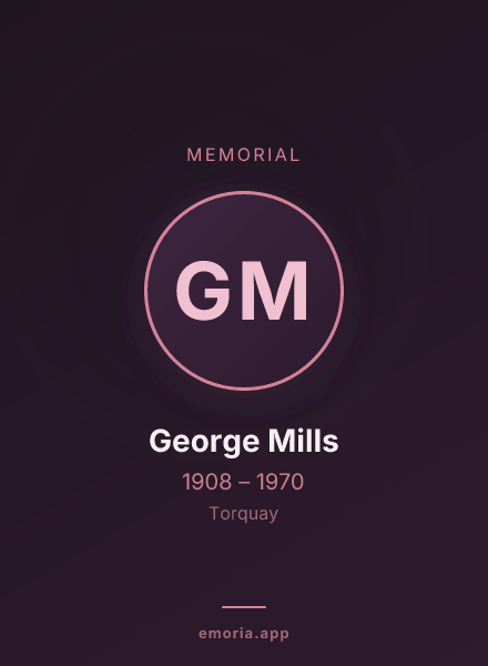 Memorial portrait of George Mills