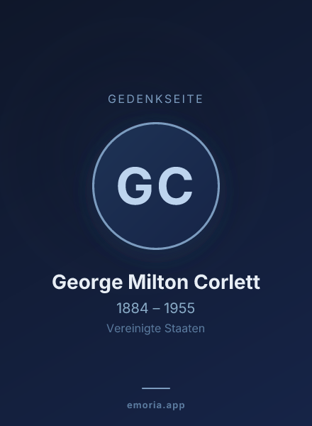 Gedenkportrait von George Milton Corlett