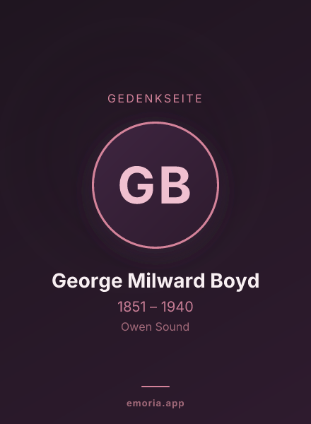 Gedenkportrait von George Milward Boyd