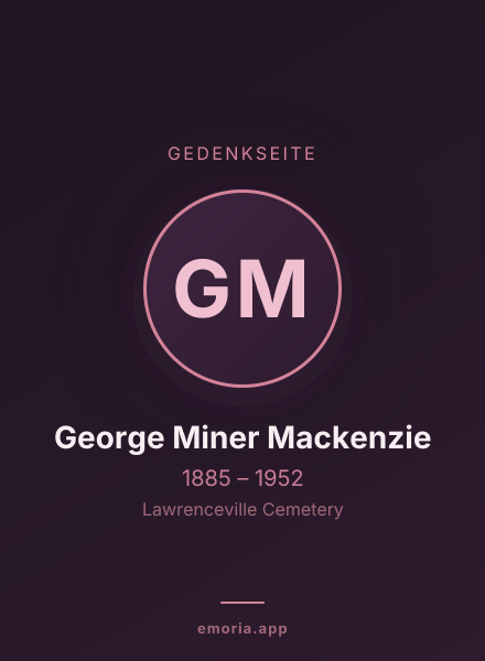 Gedenkportrait von George Miner Mackenzie
