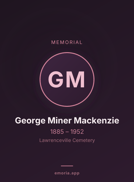 Memorial portrait of George Miner Mackenzie