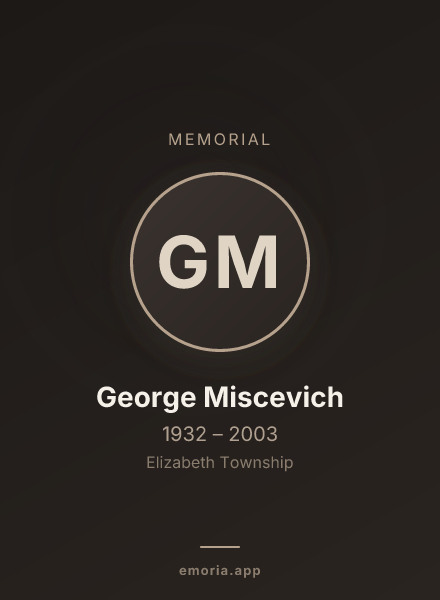 Memorial portrait of George Miscevich