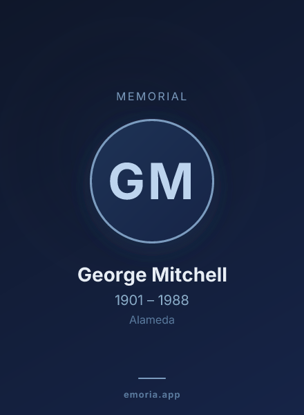 Memorial portrait of George Mitchell