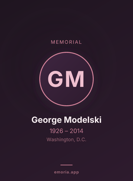 Memorial portrait of George Modelski