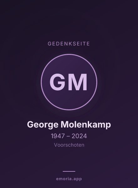 Gedenkportrait von George Molenkamp