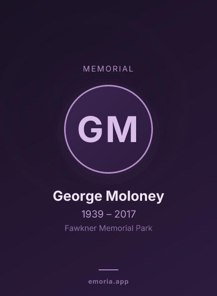 Memorial portrait of George Moloney