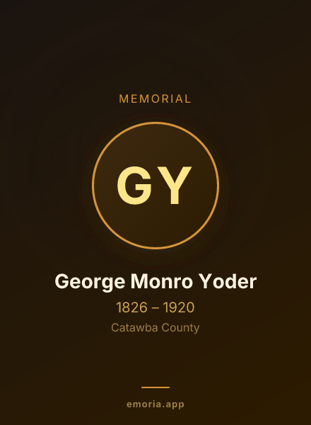 Memorial portrait of George Monro Yoder