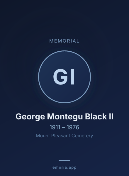 Memorial portrait of George Montegu Black II