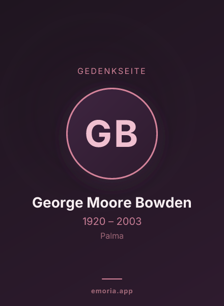 Gedenkportrait von George Moore Bowden