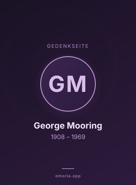 Gedenkportrait von George Mooring