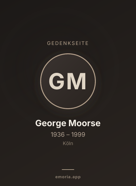 Gedenkportrait von George Moorse