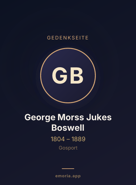 Gedenkportrait von George Morss Jukes Boswell