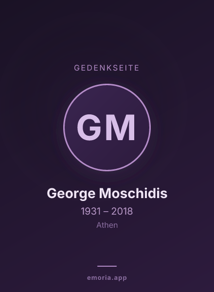 Gedenkportrait von George Moschidis