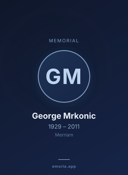 Memorial portrait of George Mrkonic