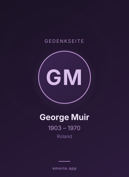 Gedenkportrait von George Muir