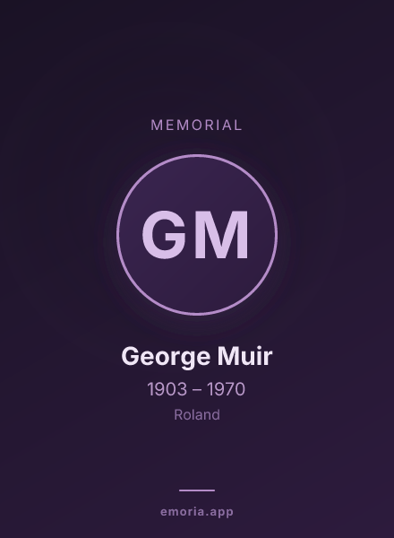 Memorial portrait of George Muir