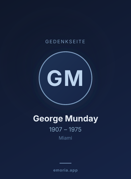 Gedenkportrait von George Munday