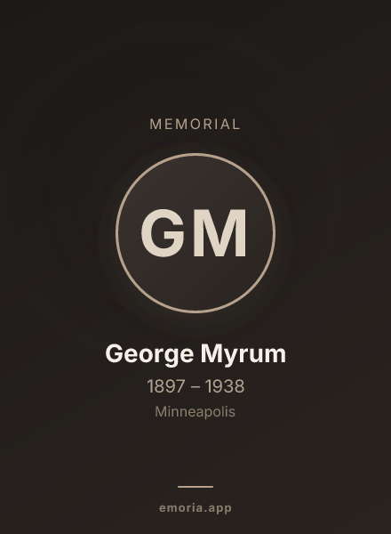 Memorial portrait of George Myrum