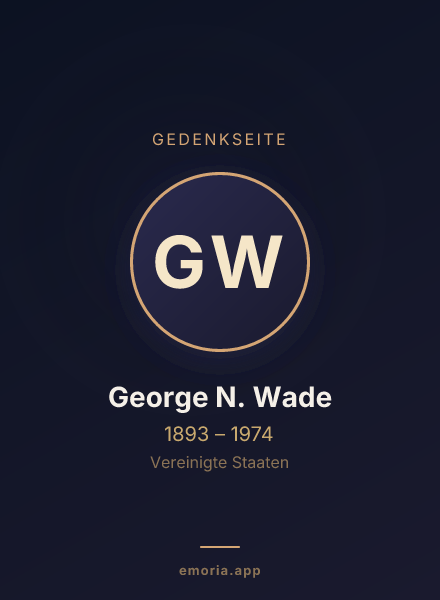 Gedenkportrait von George N. Wade