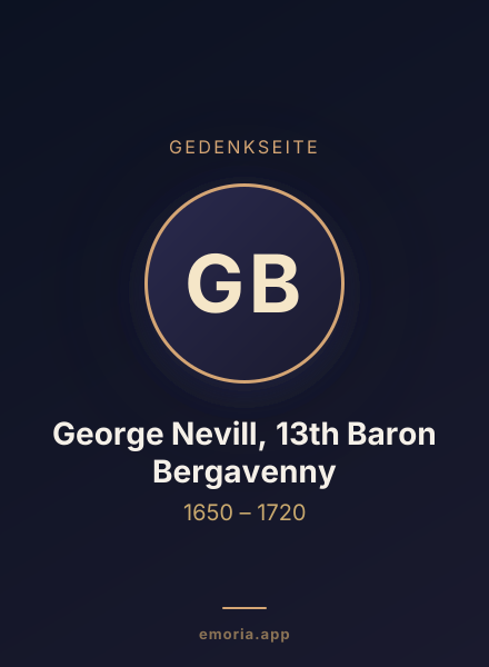 Gedenkportrait von George Nevill, 13th Baron Bergavenny