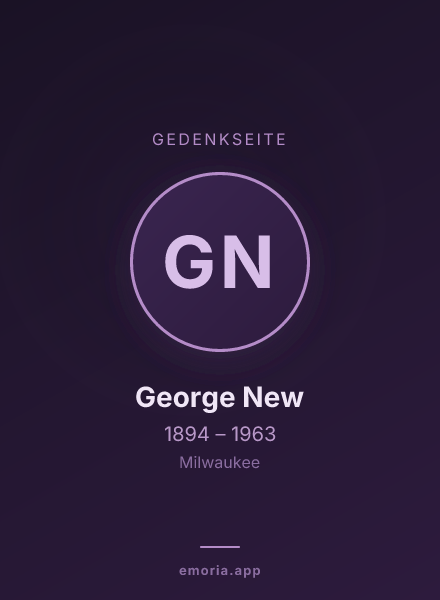 Gedenkportrait von George New