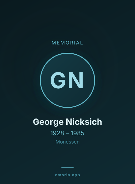 Memorial portrait of George Nicksich