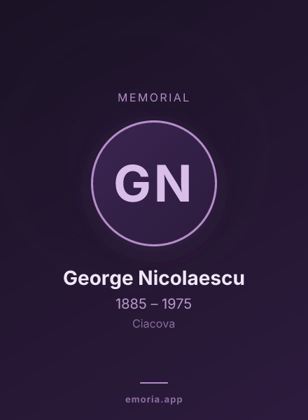 Memorial portrait of George Nicolaescu