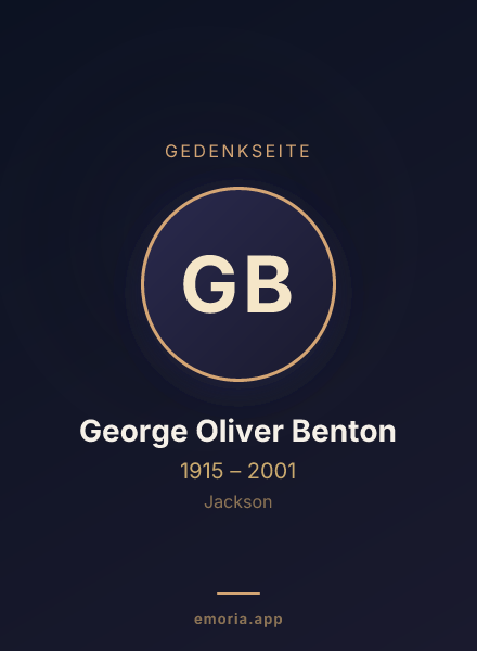 Gedenkportrait von George Oliver Benton
