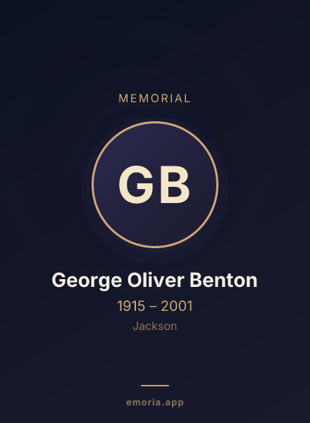 Memorial portrait of George Oliver Benton