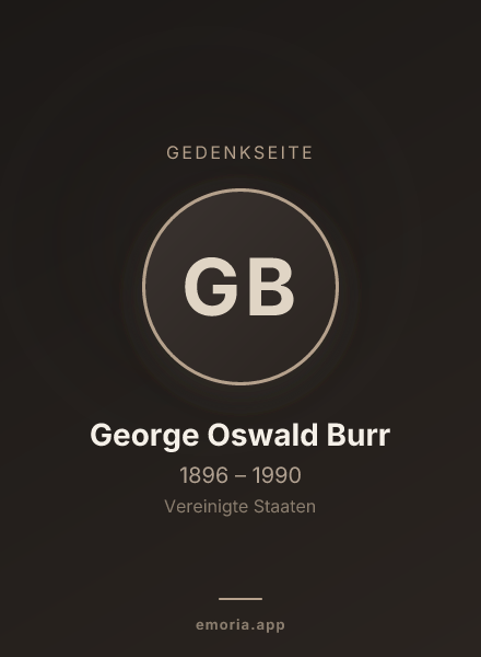 Gedenkportrait von George Oswald Burr