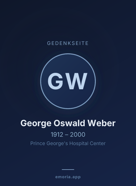 Gedenkportrait von George Oswald Weber