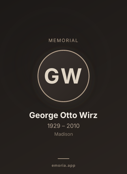 Memorial portrait of George Otto Wirz
