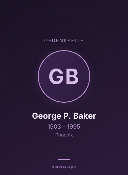 Gedenkportrait von George P. Baker