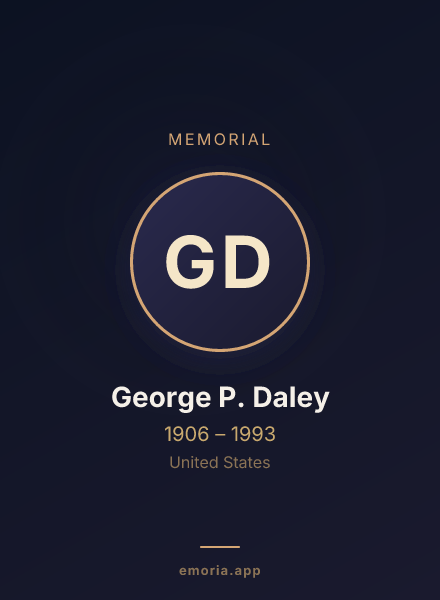 Memorial portrait of George P. Daley