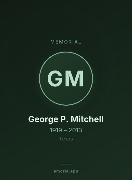 Memorial portrait of George P. Mitchell