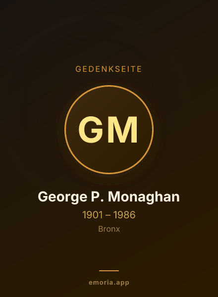 Gedenkportrait von George P. Monaghan