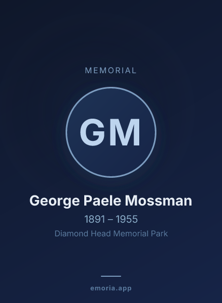 Memorial portrait of George Paele Mossman
