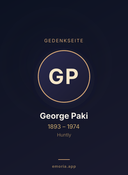 Gedenkportrait von George Paki