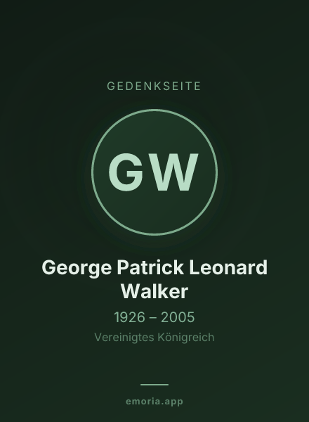 Gedenkportrait von George Patrick Leonard Walker