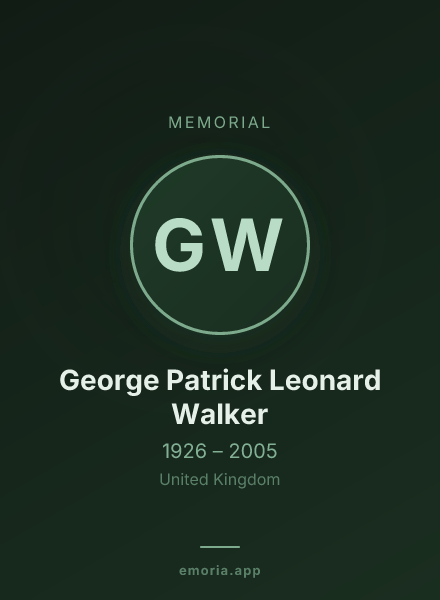 Memorial portrait of George Patrick Leonard Walker