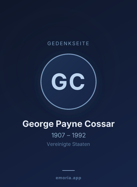 Gedenkportrait von George Payne Cossar