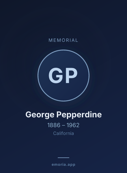 Memorial portrait of George Pepperdine