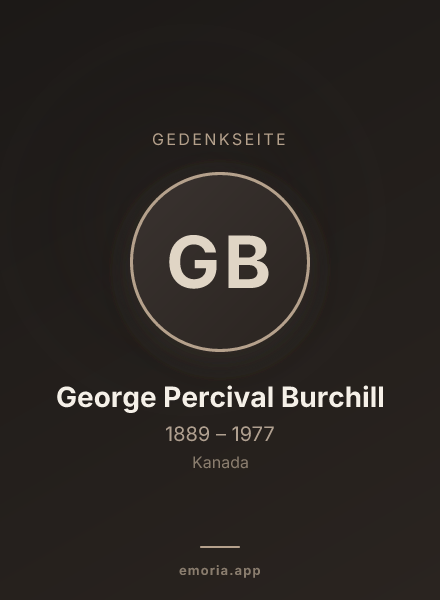 Gedenkportrait von George Percival Burchill