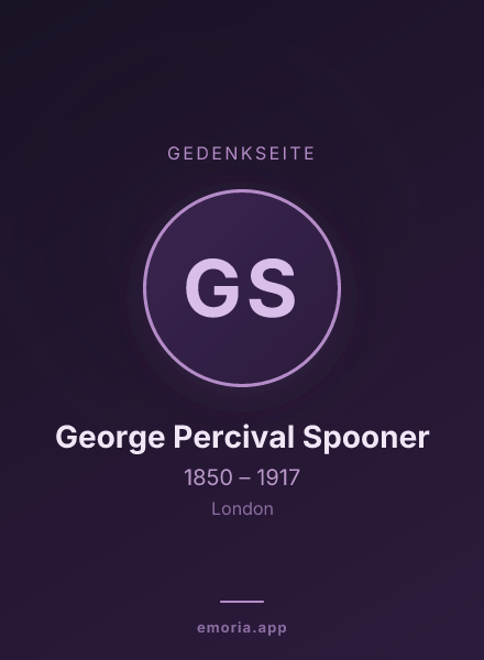 Gedenkportrait von George Percival Spooner