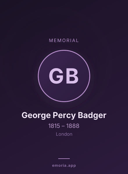 Memorial portrait of George Percy Badger
